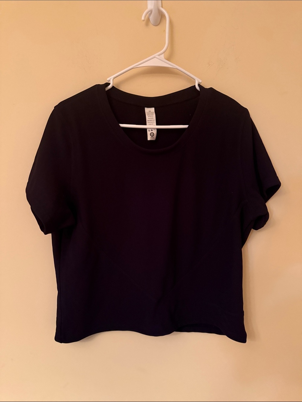 OTOS Classic Black Women's Ribbed Crewneck Tee Size 3X